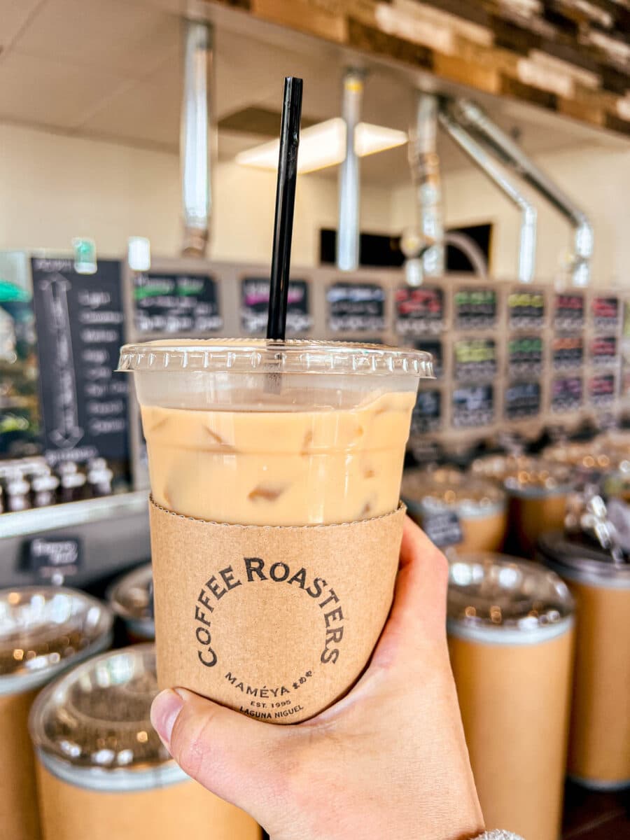 Maméya iced latte inside the roastery